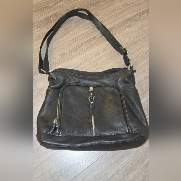 Black Leather Multi-Zip Crossbody Bag – Silver Hardware – Great American Leather - Picture 6 of 16